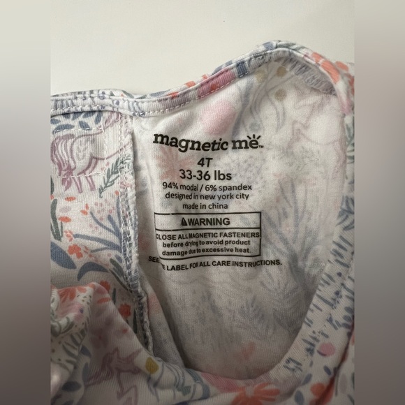 Magnetic Me girls unicorn floral forest print long sleeve dress 4t - Picture 3 of 5